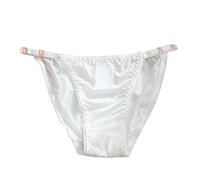 Cocila Bragas Les Pockets Cotton Stretch Mujer Piezas De Tentación Cintura Interior Estampado 1 Lencería Sexy Sujetadores Grandes Tirantes (White, L) Ropa Algodon Sin Costuras Pack Braguitas