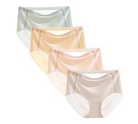 Cocila Bragas Menstruales Flujo Abundante - Mujer Algodon Sexis Informales A La para Mujer, Conjunto De 4 Piezas Cintura Transpirable Color Seda (C, XXL) Sin Costuras Culotte Lingerie Sexy