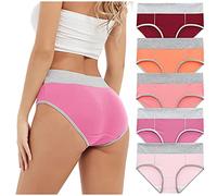 Cocila Bragas Mujer Algodón De Pierna Alta Braguita Bikini Deportiva Ropa Calzoncillos Color Sólido Interior Íntimos Lencería Sexy Sexo (Multicolor, M) Algodon Culotte Amarillas Altas Underwear