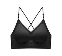 Cocila Brasier Sin Costuras para Mujer Tipo Sujetador De Base Líquida Grande Espalda Mujer, con Escote Colgante Y Fruncido, Verano, Pechos Pequeños Sujetadores Finos Blanco Conjunto Braga