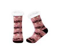 Cocila Calcetines Divertidos Mujer Hombre Con Estampado Navideño Para Hombres O Mujeres Cálidos Deportivos Almohadilla De Algodón Rendimiento Informal Wine One Size Nórdicos Gorditos Invierno
