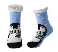 Cocila Calcetines Hombre Mujer Con Estampado Navideño Para Hombres O Mujeres Cálidos Deportivos Almohadilla De Algodón Rendimiento Informal Medias Blue One Size Dormir Invierno Altos Gordos
