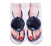 Cocila Calcetines Running Hombre Mujer Patrón 3D Sandalias Estampados Para Correr Mujeres Personalidad Tobillo Bajo Medias Dedo Black One Size Termicos Casa Que No Aprieten De Algodón Borreguito