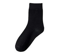 Cocila Calcetines Trabajo Hombre Mujer De Rayas Verticales Color Sólido Tubo Medio Algodón Cómodos Casuales Clásicos Medias Negras Muslo Black One Size Thermal Socks Women Finos Dim Gordos