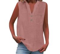 Cocila Camisa informal de mujer con botones sueltos, cuello y mangas color liso Camiseta Encaje Blusas De Tirantes Body Mujer Elegante Plus Size Cami Tops Rockera Sexy Womens Tunic Uk Talla