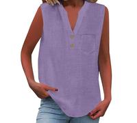 Cocila Camisa informal de mujer con botones sueltos, cuello y mangas color liso Camiseta Encaje Blusas De Tirantes Body Mujer Elegante Plus Size Cami Tops Rockera Sexy Womens Tunic Uk Talla