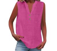 Cocila Camisa informal de mujer con botones sueltos, cuello y mangas color liso Camiseta Encaje Blusas De Tirantes Body Mujer Elegante Plus Size Cami Tops Rockera Sexy Womens Tunic Uk Talla