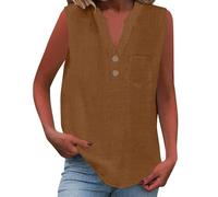 Cocila Camisa informal de mujer con botones sueltos, cuello y mangas color liso Camiseta Encaje Blusas De Tirantes Body Mujer Elegante Plus Size Cami Tops Rockera Sexy Womens Tunic Uk Talla