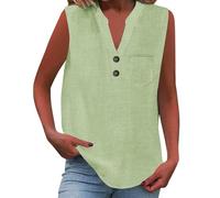 Cocila Camisa informal de mujer con botones sueltos, cuello y mangas color liso Camiseta Encaje Blusas De Tirantes Body Mujer Elegante Plus Size Cami Tops Rockera Sexy Womens Tunic Uk Talla