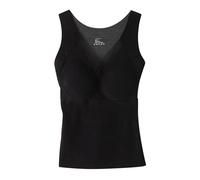 Cocila Camiseta De Tirantes Suave para Mujer Talla Grande con Sujetador Bra Thermal Underwear For Women High Fleece Lined Tops with Padded Warm Tank Camisetas Padre E Hijo (Black, XXL)