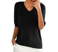 Cocila Camiseta Holgada de Manga Corta con Cuello para Mujer con Top con Parte Inferior de Punto Camisa Mujer Blusa Blanca Mujer Manga Corta Camiseta España Mujer