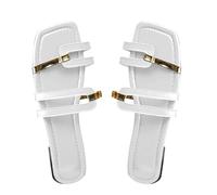 Cocila Chanclas Altas Negras De Cuña para Mujer Sandalias Y Pantuflas Planas con Bloques Color Tamaño Verano Zapatillas (White, 43) Alpargatas Cangrejeras Piscina Cerradas Fascitis Stonefly