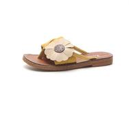Cocila Chanclas De Fondo Grueso Para Damas Nuevas Verano Tacón Mujer Casual Retro Zapatillas Zapatos Flores Sandalias Cosas 1 Chulas Niñas (Yellow, 37)