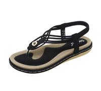 Cocila Chanclas De Plataforma Para Mujer Con Soporte Arco Sandalias Flat Women'S Spring Fashion Style Metal Summer Shoes And Sandals Sandalia Cuña Roja (Black, 39) Brasileras Goma Huella Pene