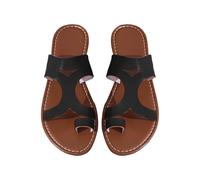 Cocila Chanclas De Plataforma Para Mujer Con Soporte Arco Sandalias Zapatillas Planas Verano Mujer, Punta Redonda, Informales, Cómodas Y Una Sola Palabra. Pantuflas 1 (Black, 42) Brasileras