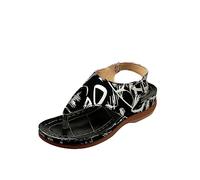 Cocila Chanclas Mujer Lado Hueco Hebilla De Cinturón Zapatos Fondo Sandalias Verano Para (Black, 39) Corrector Juanetes Dorados Negras Planas Tacon Boho Cuña Doradas Cuñas Blancas Plataforma