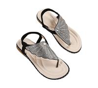 Cocila Chanclas Mujer Para Playa Y Piscina Sandalias Planas Casuales Con Tiras De Imitación Tacón Deslizante (Black, 39) Trekking Negras Zapatos Cuña Verano Deporte Talla 42 Pitillos Anatómicas