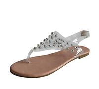 Cocila Chanclas Mujer Renania Y Talla Fashion Large Women'S Pearl Flip Sandalias De Para Mujeres (Khaki, 39) Corrector Juanetes Negras Plataforma Tacon Medio 39 Pies Delicados Boho Boda Hawaiana