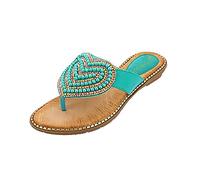 Cocila Chanclas Mujer Sandalias De Cuña Para Verano Playa Piscina Interior Exterior Love Shoes Round Pinch Pearl Imitación Con Punta Cuñas Esparto Fucsia (Green, 38) Brasileras Orthopedic