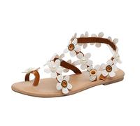 Cocila Chanclas Mujer Sandalias Verano Fashion Las Mujeres Con Fondo Flip Summer Femeninas Fracasa Planas (White, 38) Separador Juanetes Negras Zapatillas Esparto Cross De Tallas Grandes