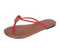 Cocila Chanclas Mujer Stripes Con Cuña Sandalias Planas Tiras Y Cuentas Para Mujer, De Playa Verano Zapatillas Hombre (Red, 43) Goma Piscina Doradas Marca Pantuflas Anchas Plataforma Plateadas