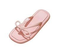 Cocila Chanclas Mujer Summer Sandal con Cuña Zapatillas De Color Sólido Lindo Bowknot Decoración Fondo Cómodo Adelgazantes (Red, 37) Sandalias Animal Print Deportivas para Comodas Guess Verano