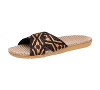 Cocila Chanclas Mujer Summer Sandal con Cuña Zapatillas De Verano para Mujer, Transpirables Y Absorbentes del Sudor, Interior, Lino Ligeras Silenciosas Zuecos Patrulla Canina (Coffee, 37)
