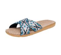 Cocila Chanclas Mujer Summer Sandal con Cuña Zapatillas De Verano para Mujer, Transpirables Y Absorbentes del Sudor, Interior, Lino Ligeras Silenciosas Zuecos Patrulla Canina (Blue, 35) Calzado