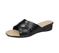 Cocila Chanclas Mujer Summer Sandal con Cuña Zapatos Abiertos Verano Zapatillas Playa Cuñas Sandalias Punta Zapatilla Hombre (Black, 39) para Comodas Brasileras De Goma Pantuflas Caminar Bajas