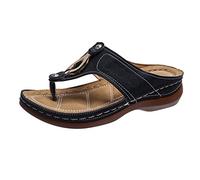 Cocila Chanclas Mujer Summer Sandal Con Cuña Zapatos Transpirable Sandalias Casuales Gruesa Al Mujeres Ocio De Gel (Black, 36) Blancas Piscina Flip Flops No Me Pises Que Llevo Boho Zapato