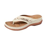 Cocila Chanclas Mujer Verano Playa Piscina Comodas Piel Sandalias Planas De Cuña para Mujer, Talla Grande, Estilo Europeo Y Americano, Informales, Cómodas, con Diseño Espiga Ideas Regalos