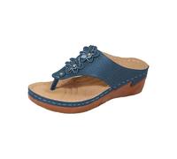 Cocila Chanclas Para Mujer Plataforma Brillantes Sandalias De Playa Con Tacón Bajo Mujer, Informales, Huecas, Zapatillas Adolescente Chica (Navy, 36)