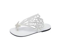 Cocila Chanclas Y Sandalias De Dedo Con Cuña Para Mujer Verano Zapatillas Punta Clip Plana, Playa Mariposas, Informales Gatos (White, 42) Blancas Piscina Plataforma No Me Pises Que Llevo