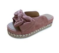 Cocila Chancletas Comodas Tacon Flexibles Flip Flops Playa Sandalia Punta Abierta Caminar Zapatos Transpirable -On Weave Beach Toe Bow Summer Open Sandalias Planas Para Mujer De Vestir Planos