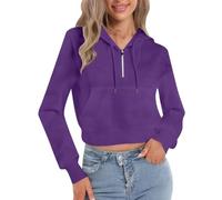 Cocila Chaqueta Chandal Mujer Sudadera Deportiva Ajustada De Manga Larga con Capucha Y Cuello Cremallera Un para (Púrpura, XXXXXL) Sudaderas Sin Verde Niña Chaquetas Invierno Naranja Adolescente