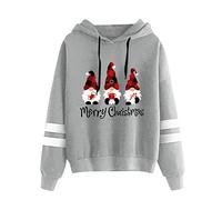 Cocila Chaqueta De Borrego Mujer Sudadera Manga Larga con Capucha Y Estampado Gnomos Navidad Suelto Informal para (Grey, S) Sudaderas Chaquetas Deportivas Niña Roja Gris Sin Running Pelo Abrigos
