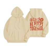 Cocila Chaqueta Entretiempo Mujer Sudadera con Capucha Manga Larga Estampado Y Informales A La para Bolsillos Cordón (Caqui, XXXL) Verano Sudaderas Deportivas Sin Abrigos Beige Rayas Casaca