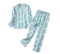 Cocila Conjuntos Pijamas Mujer Conjunto De Pijama Franela para Mujer, Algodón, con Botones, Pantalones, Tallas S Y XL, Dormir, Estar por Casa, Acogedora Cálida Invierno. Divertido Talla Grande