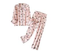 Cocila Conjuntos Pijamas Mujer Conjunto De Pijama Franela para Mujer, Algodón, con Botones, Pantalones, Tallas S Y XL, Dormir, Estar por Casa, Acogedora Cálida Invierno. Divertido Talla Grande