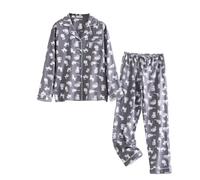Cocila Conjuntos Pijamas Mujer Conjunto De Pijama Franela para Mujer, Algodón, con Botones, Pantalones, Tallas S Y XL, Dormir, Estar por Casa, Acogedora Cálida Invierno. Divertido Talla Grande