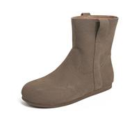 Cocila Fashion Women Flock Solid Color Autumn Thick Sole Square Heels Zipper Short Booties Round Toe Shoes Botines Lluvia Mujer Botas Altas Planas Marrones Negros Tacon Ancho Invierno Fino