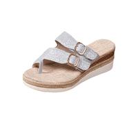 Cocila Flip-Flop Mujer Chanclas Verano De Adulto para Playa Piscina Pantuflas Mujer, Estilo Exterior, con Hebilla Cinturón, Puntera Hueca, Cuadrada, Cómodas Bambas Antideslizantes Zapatos