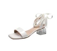 Cocila Mujer Sandalia Con Tacón Y Plataforma De Novia Correa Para Sandalias Grueso Zapatos (Beige, 36) Tacon Comodas Fiesta Elegante Doradas Boda Azul Sandalias+Para+Boda Ancho Especial