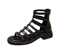 Cocila Mujer Sandalia Con Tacón Y Plataforma Nueva De Abrigo Plana Zapatos Playa Sandalias Romanas Huecas Negras Botas Geniales (Black, 37) Tacon Dorada Bajo Plateadas Azul Cielo Vestir Comodas