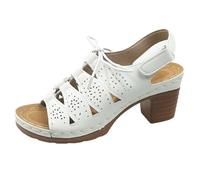 Cocila Mujer Sandalias De Tacón Aguja Con Tiras Verano Para Mujer, Planas, Punta Clip, Cómodas, Elásticas E Informales. (White, 39) Tacon Negro Blancas Moradas Plateadas Tacones Sexy Dream Pairs