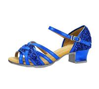 Cocila Mujer Tacones De Hebilla Sandalia Tacon Elegantes Comoda Salón (Blue, 36) Sandalias Comodas Con Plataforma Verano Azul Marino Zapatos Novia Bajo Fiesta Chica Zapato Plantilla Extraible