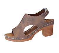 Cocila Mujeres Stiletto Sandalias De Tacón Alto Tie Up Open Toe Slingback Espiral Grueso Para Mujer 2026, Cómodas Bloque Con Recorte Y Tiras En T, Hebilla, Medio, Ortopédicas, Elásticas,