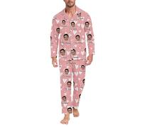 Cocila Pijama Mujer Manga Larga Conjunto De Personalizado con Pantalón Divertido para Hombre Y Mujer, Unisex, A Juego, Nombre Personalizado. Largo Pijamas Verano Algodon Gordo Gatos Camisones