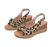 Cocila Planta De Gel Y Un Poco Cuña, Diseño Con Trenzas, Ideal Para Verano Mujer Sandalias Tacón Bajo Pez Mujer, Hebilla Cinturón Hueca Lateral Plana, A La Horma Ancha (Coffee, 41) Women Sandals