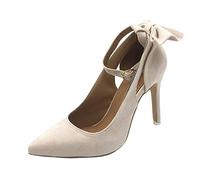 Cocila Roma Sandals Hueco Atractivo Casual Elegante Damas Summer Fashion Sexy High Bow Size Big Heel Mujeres Sandalias Tacos Mujer Altos (Beige, 41) Tacon Heels Tacones Negras The Drop Para Pie